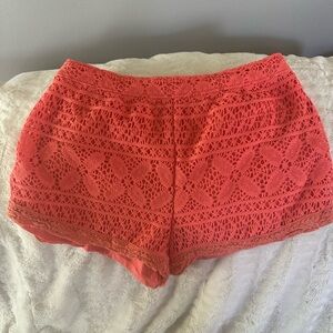 Hollister Orange High Waist Shorts